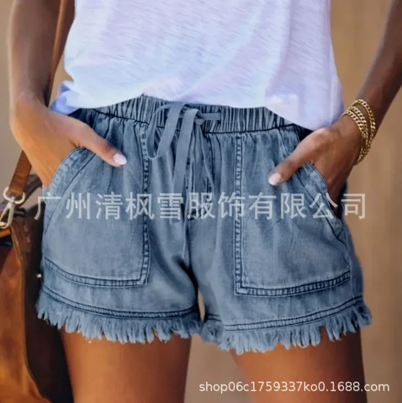 Womens Lightweight Shorts Casual Baggy Trendy Short Pants Elastic Waist Drawstring Comfy Shorts
