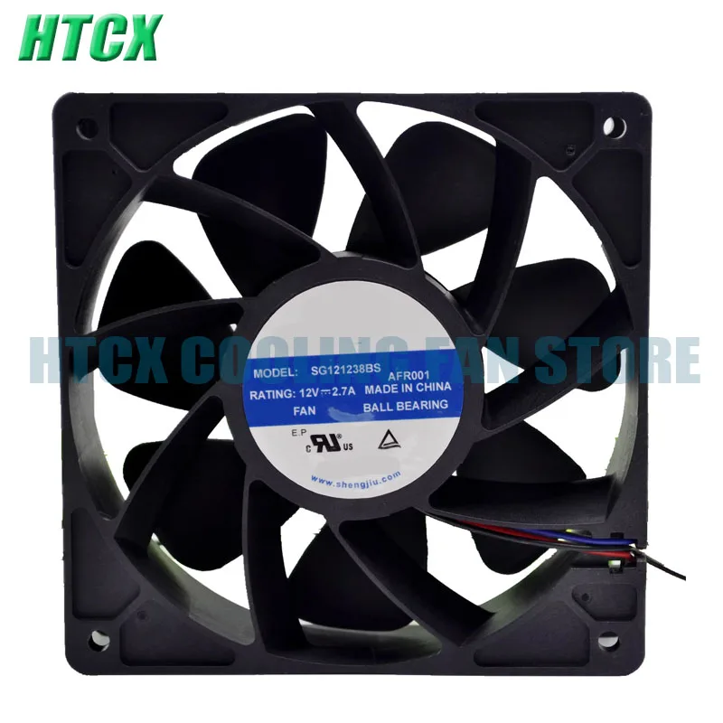 6PCS SG121238BS Double Ball Bearing Cooler For S7 S9 T9 L3 Mining Fan 12V 2.1A 120*120*38MM