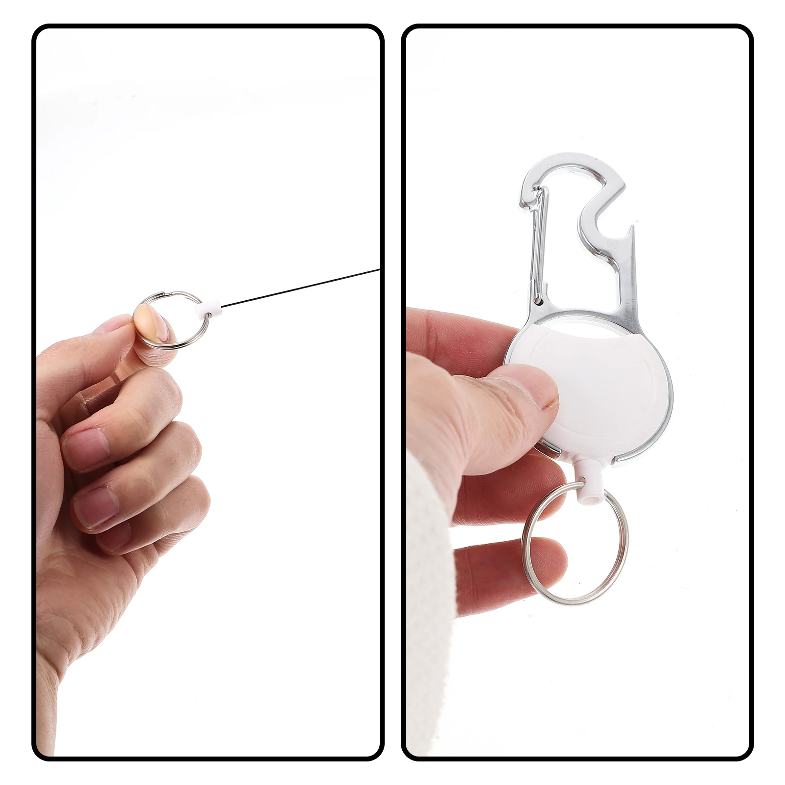 

2pcs Retractable Keychains Anti-Lost Carabiner Keychain Portable Keys Holder For Outdoor Hiking Camping Durable Alloy Plastic