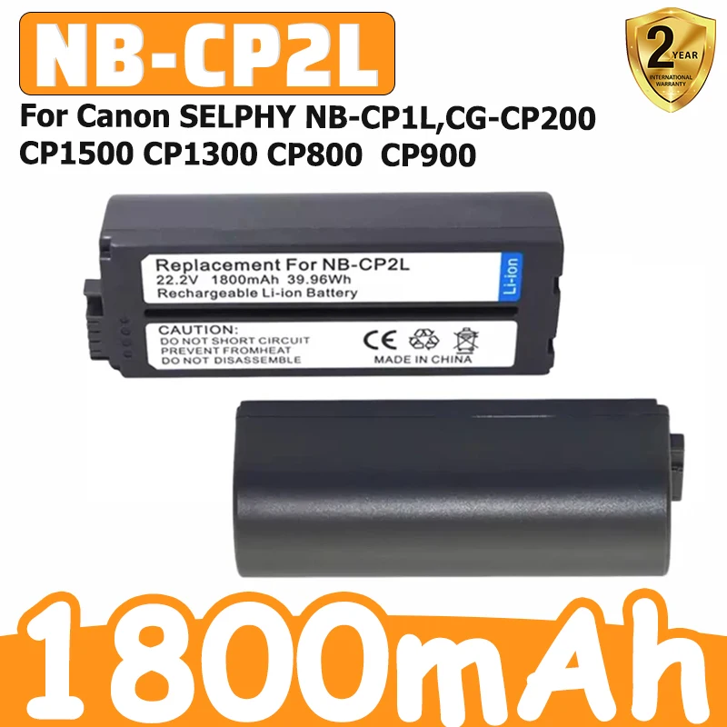 1pc New ZRTZ 1800mAh NB-CP2LH NB-CP2L Battery for Canon SELPHY NB-CP1L,CG-CP200 CP1500 CP1300 CP800  CP900