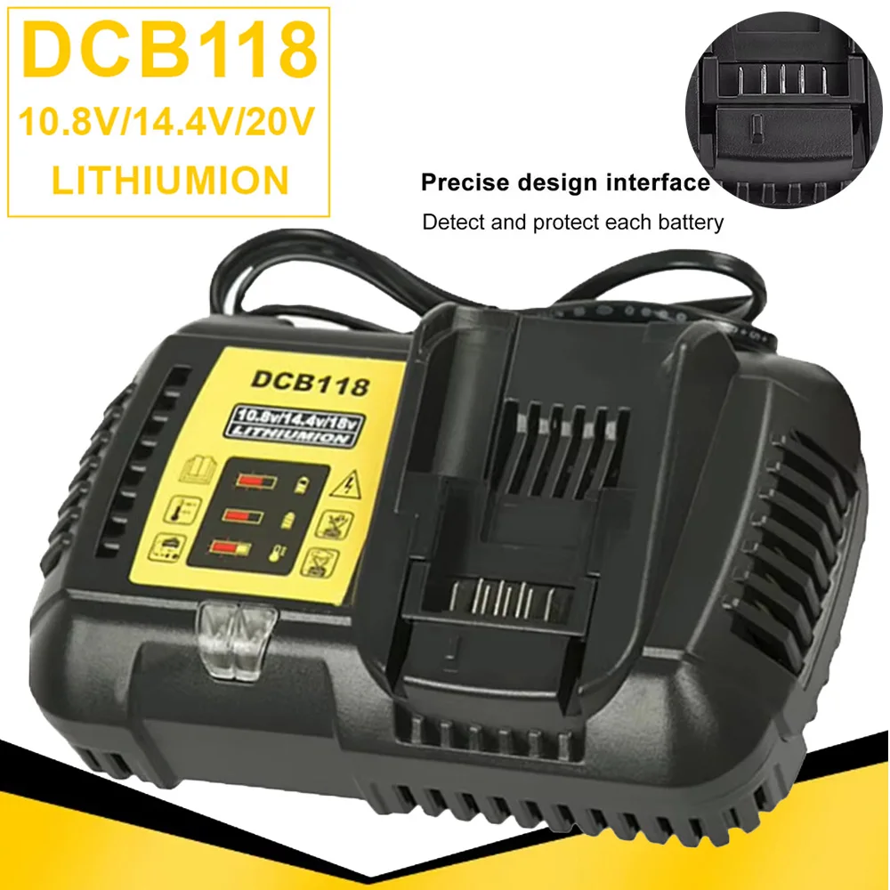 

4.5A fast battery charger DCB118 for Dewalt Li-ion Battery 14.4V 18V 20V DCB180 DCB181 DCB200 DCB203 DCB205 DCB115 DCB105 DCB140