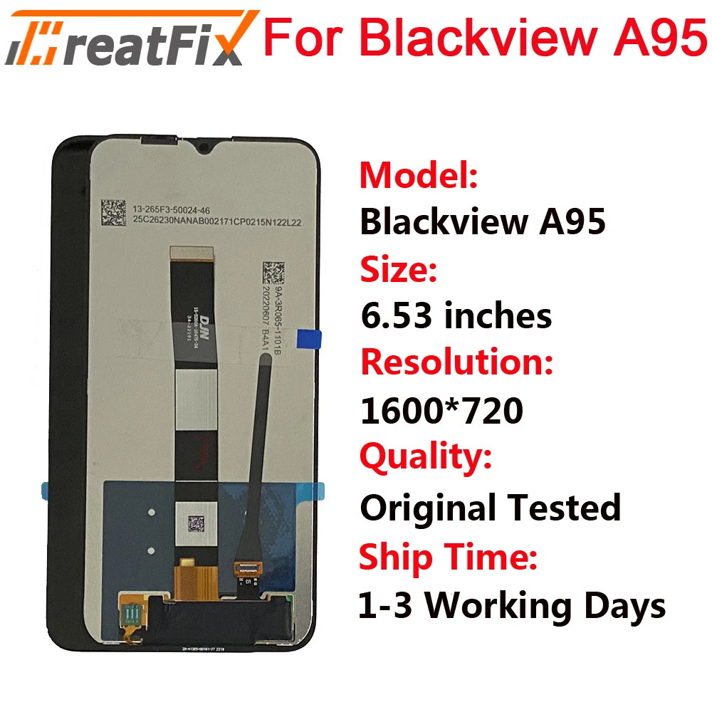 Original For Blackview A95 LCD Display with Touch Screen Digitizer Assembly Spare Parts Sensor Blackview A95 Display Parts LCD