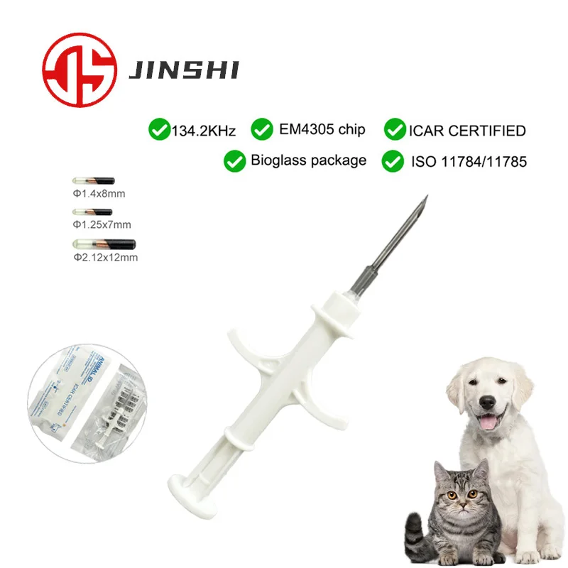 

20 Packs Pet EM4305 Microchip 134.2KHz FDX-B Animal ID Chip Animal Microchip Syringe International Standard