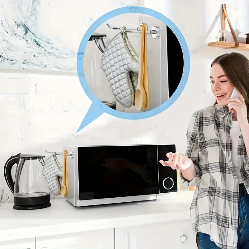 [خطافات مغناطيسية] 5 قطع من الخطافات المغناطيسية شديدة التحمل - خطافات مغناطيسية كبيرة جدًا مع عقد قوي، خطافات معدنية شديدة التحمل.