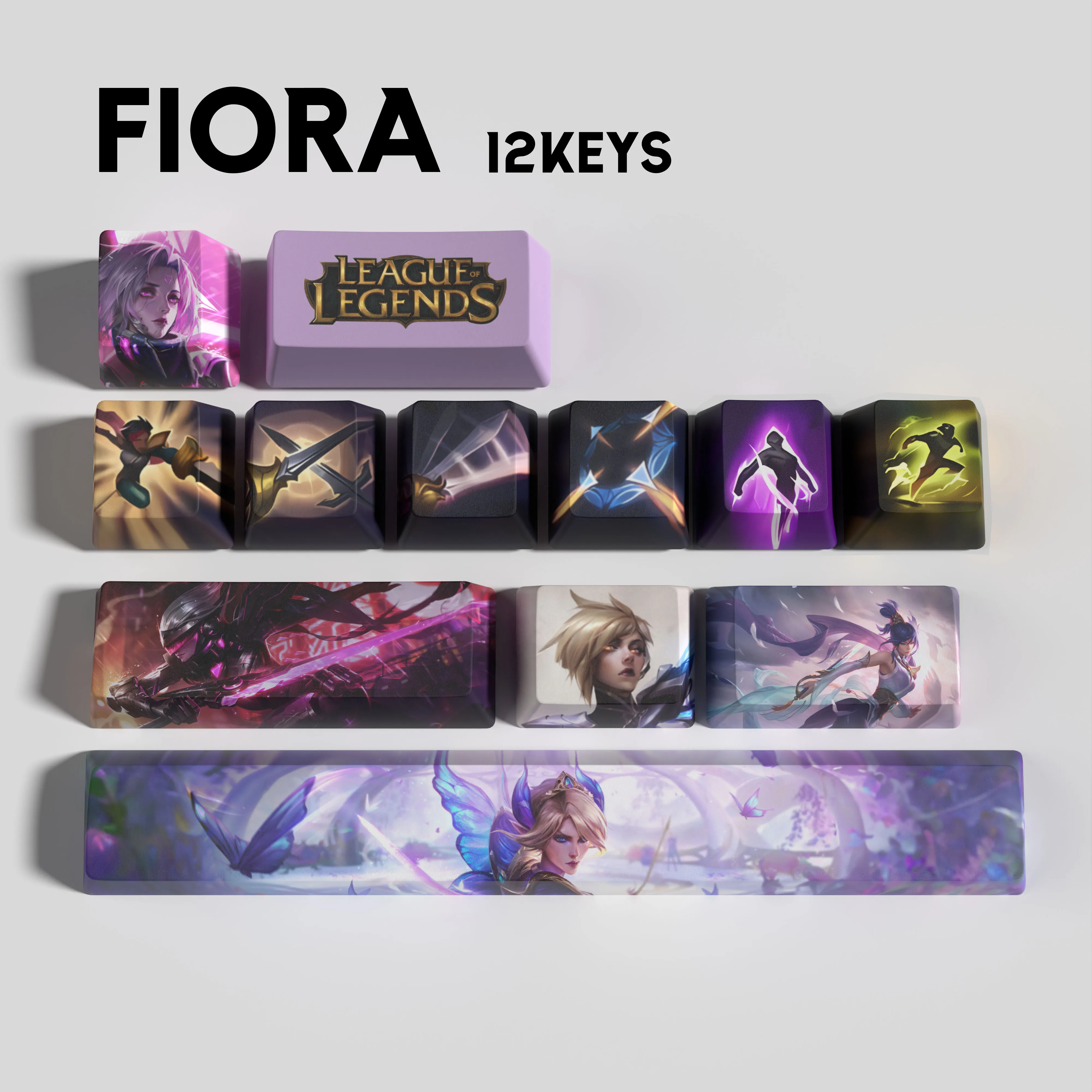 Fiora keycaps League of Legends keycaps  game keycaps OEM Profile 12keys PBT dye sub keycaps