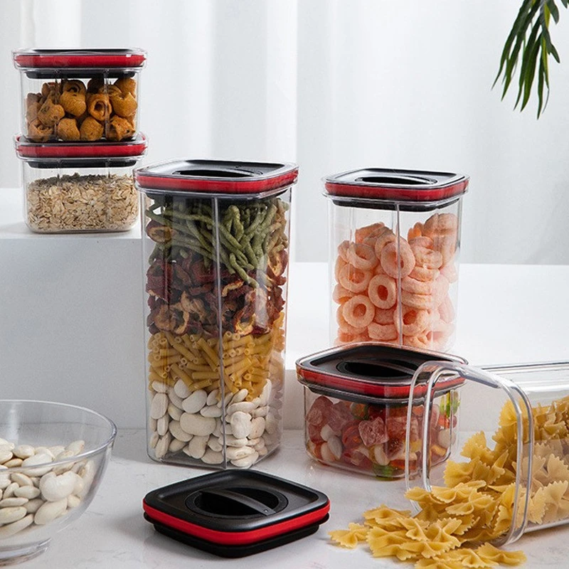 

Household Food Sealed Jar, Grain Storage Jar, Transparent Fresh-Keeping Box with Lid, Stacking, Secure Sealing Box