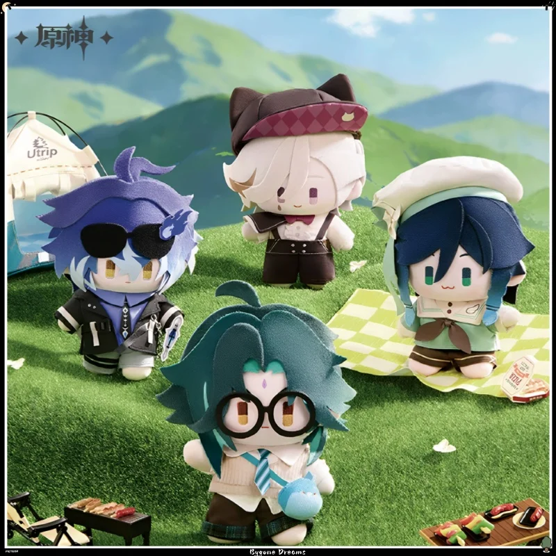 Official Genshin Impact Spring Blossom Tales Series Dress-Up Plush Doll Venti Xiao Lyney Flins Soft Stuffed Toy Cotton Doll