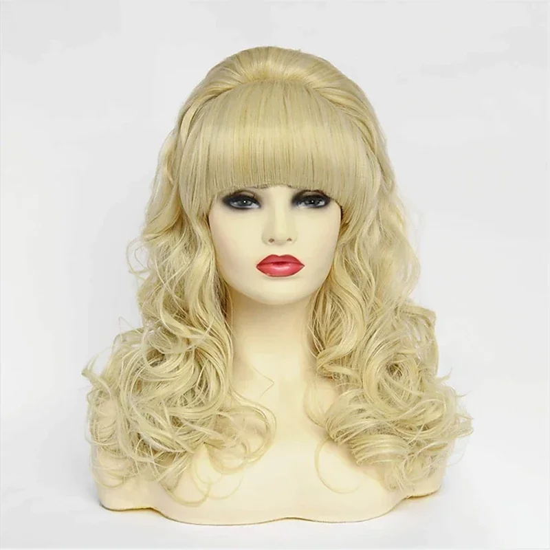 11Color Anime Beehive Womens Long Blonde Curly Synthetic Hair Cosplay Wigs Heat Resistant