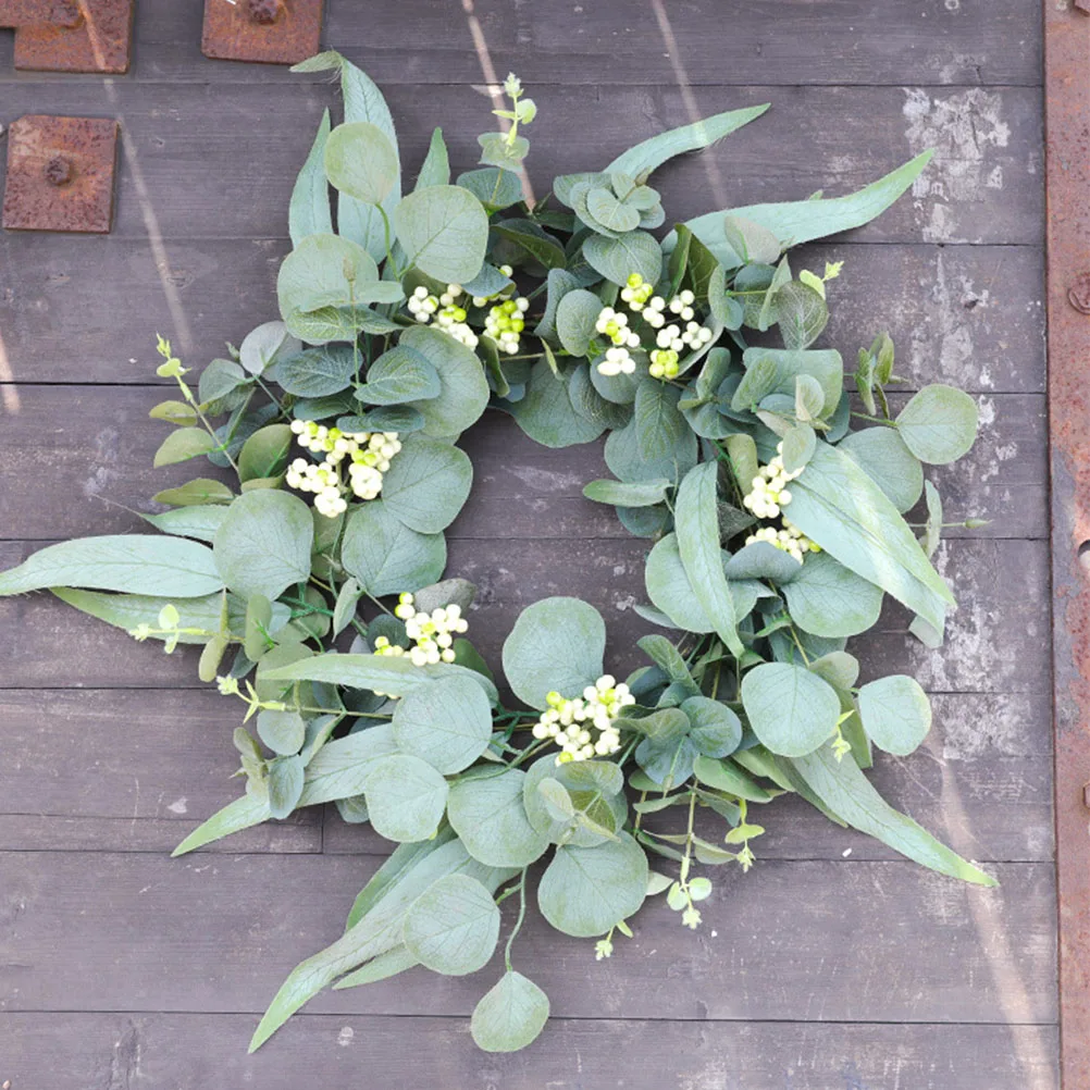 

Artificial Wreath Vivid Leaf Hanging Christmas Door Wall Decoration Winter Simulation Wreath Simulation Decor Festive