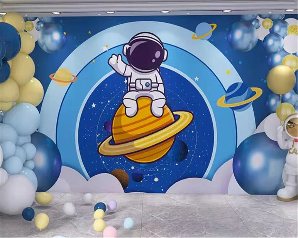beibehang Customized modern starry sky astronaut cartoon children's room boy bedroom background papel de parede wallpaper