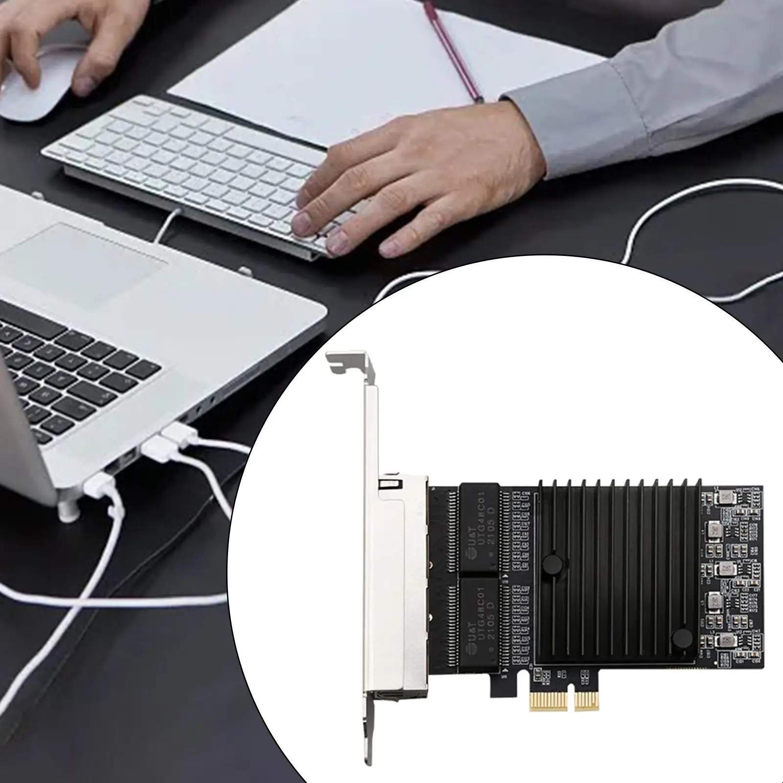 PCIe Gigabit Network Card with 82571 Chip High Performance Replace Sturdy Practical High Speed Parts Accessories for Home Office