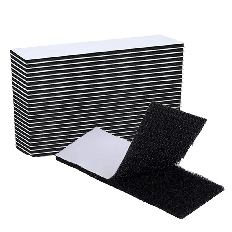 

18 Pcs 3X10cm Double-Side Reclosable Hook Loop Strips Tape Self Adhesive Hook And Loop Tapes For Holds Picture Frame