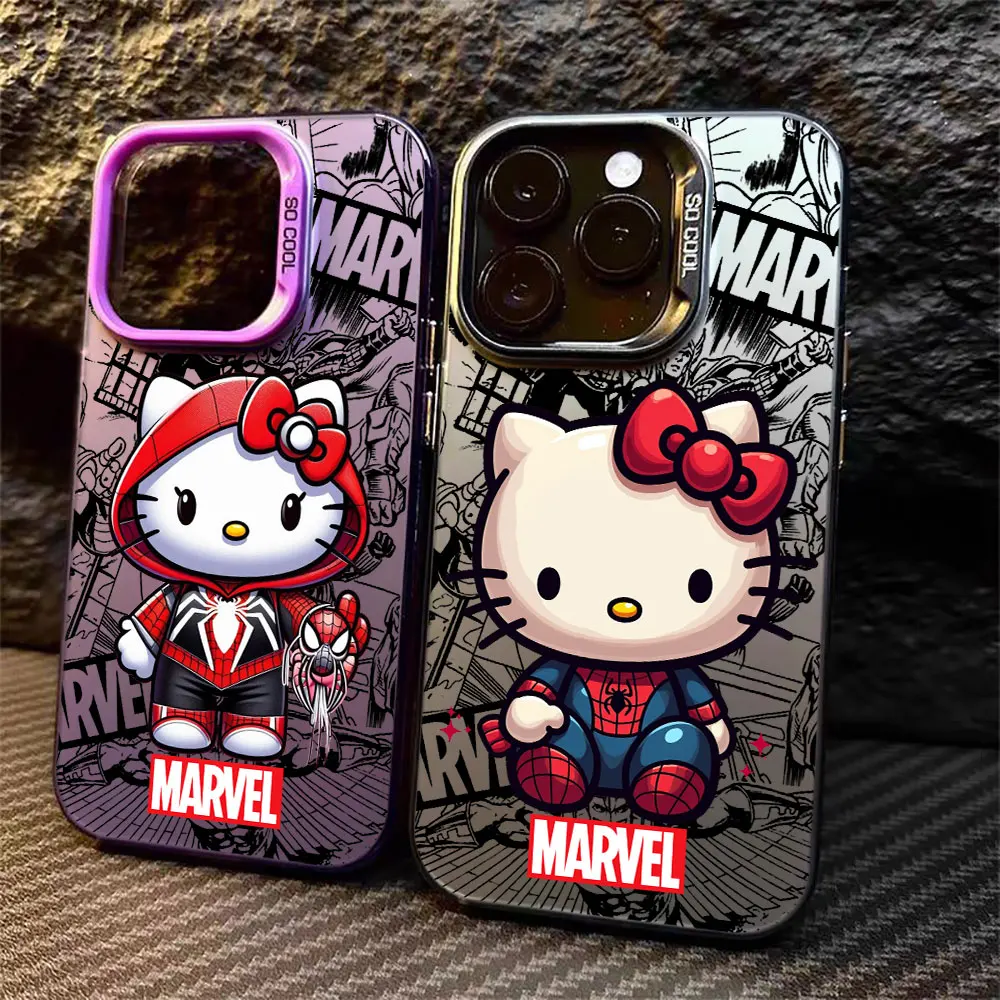 

Cartoon HelloKitty Cat Spider Man Marvel S25 Case For Samsung Galaxy S25 S24 S23 S21 S20 Ultra Plus Fe Note 20 Ultra Phone Cover