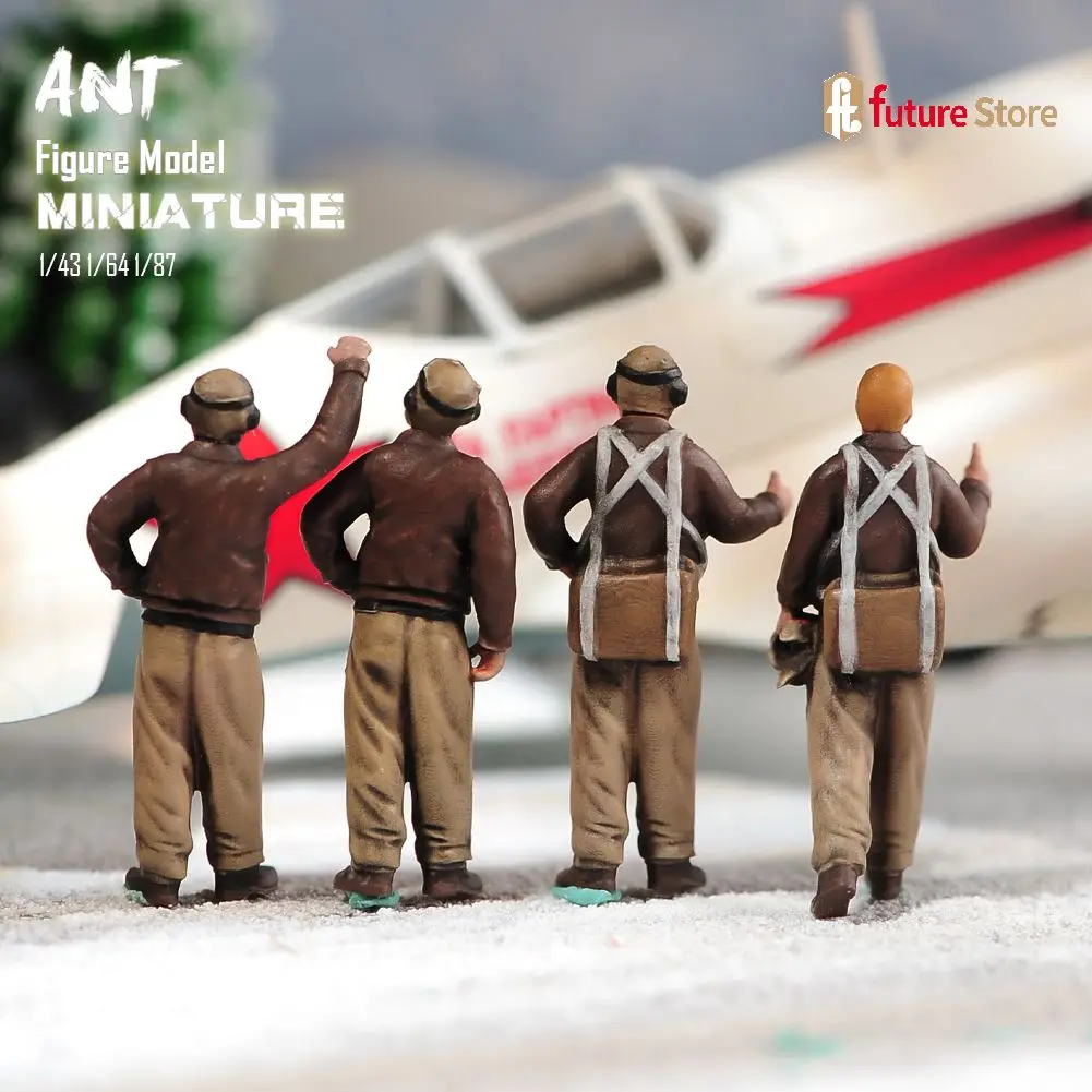 3D พิมพ์ 1/87 1/72 1/64 1/43 1/35 นักบินอเมริกันทหาร Diorama รูป Miniature Creative การถ่ายภาพสําหรับเครื่องบินของเล่น