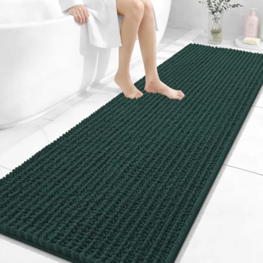 

Long Bathroom Rugs Runner 70x24, Thick Soft and Absorbent Chenille Bath Mat, Non-Slip, Machine Washable Quick Dry Bath Rugs for