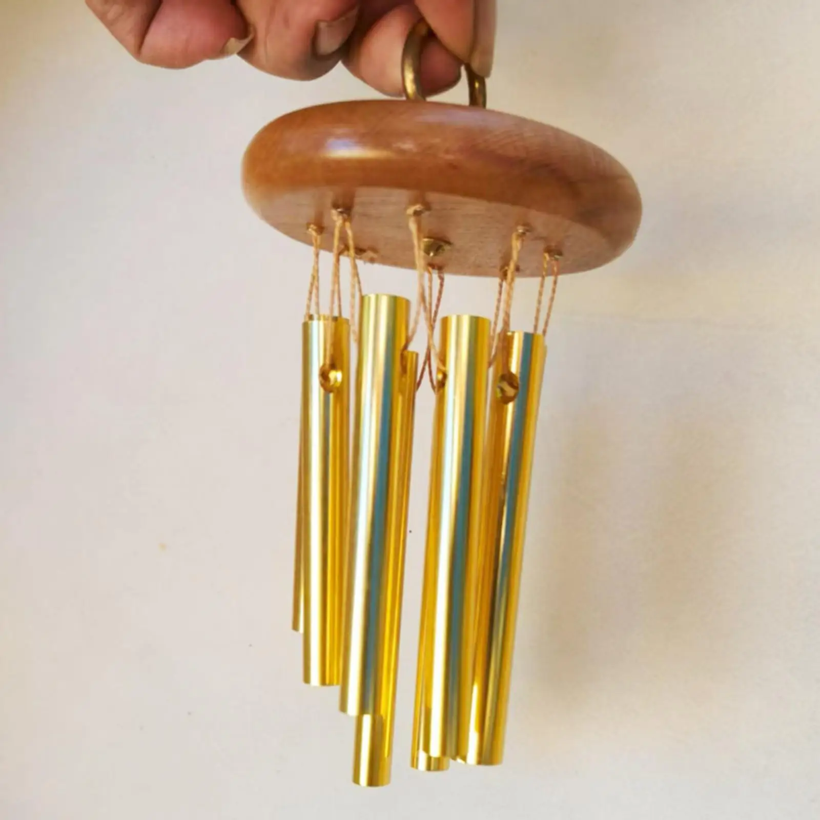 Compact Wooden Hand Chime Sound Beam Instrument Metal Bells for Breathwork Relaxation Therapy Peaceful Corner Decor