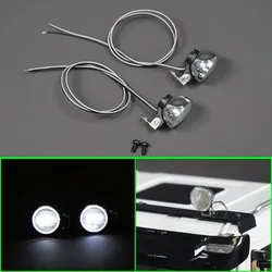 LED 5V White Round Spotlight for 1/14 1/10 Tamiya RC Truck For scania For man For volvo