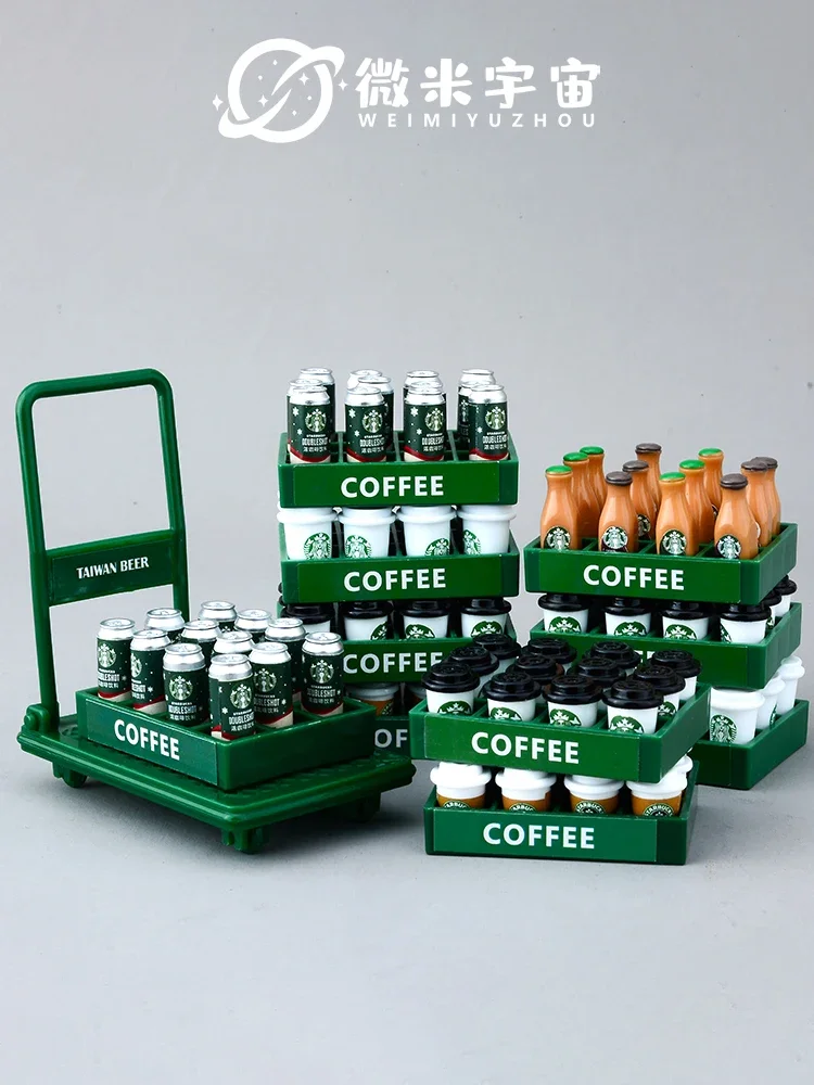 Mini miniature food play a dozen coffee drinks simulation model supermarket scene ornament