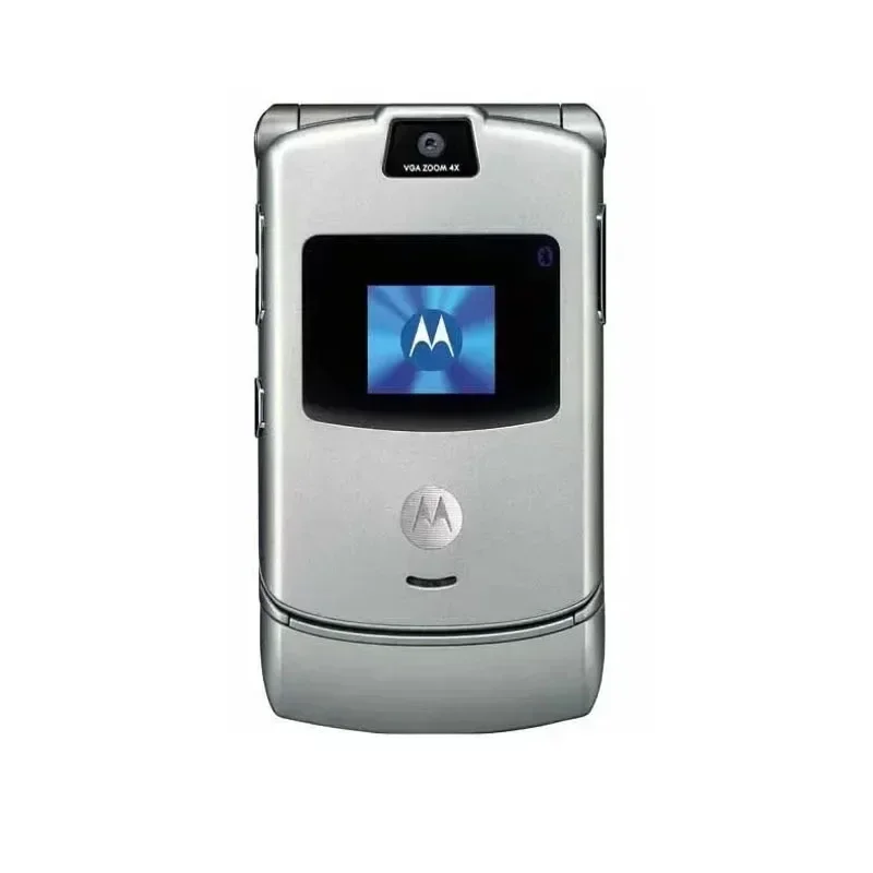 Original Motorola RAZR V3 Refurbished - Original Unlocked Flip Bluetooth Phone GSM 1.23 MP Camera 850/900/1800/1900 CSTN Display