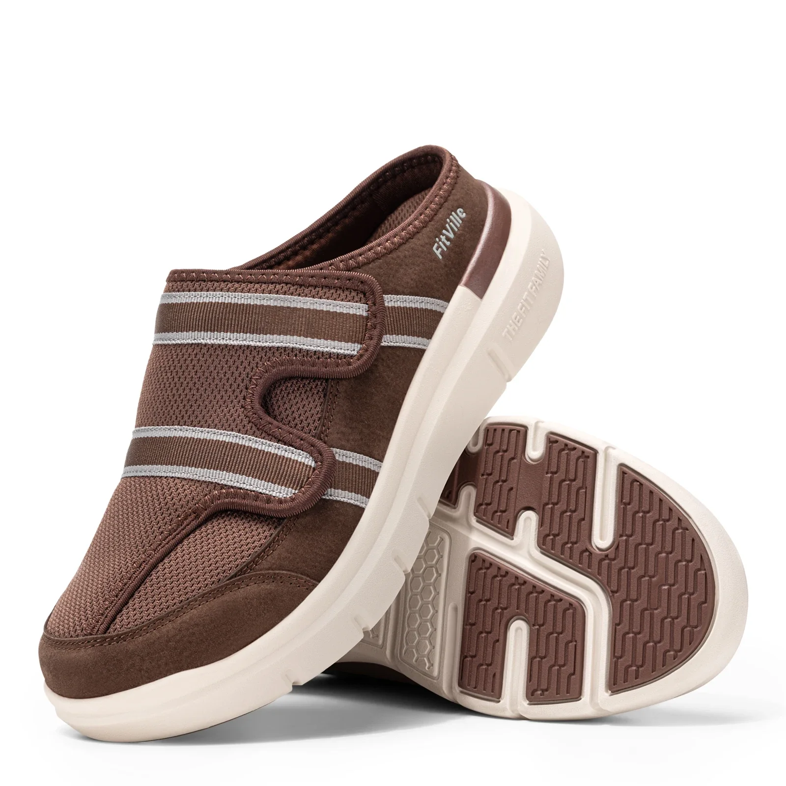 Fitville Herren-Diabetiker-Sandalen, Weiche Zehentrenner-Pantoffeln, Atmungsaktive Modische Walkingschuhe, Slip-On Clogs, Flip-Flops mit Fußgewölbestütze – Detail 14