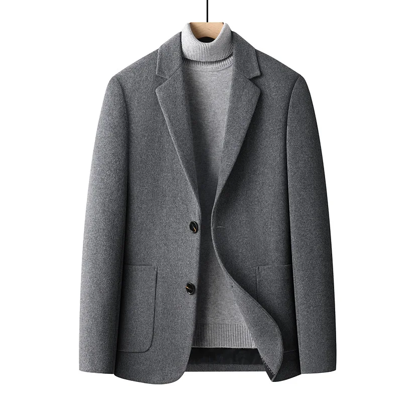 

High Quality Men's Wool Blazer Jacket New Single Breasted Male Cashmere Jacket Coat Business Formal Cashmere Blazers Clothes