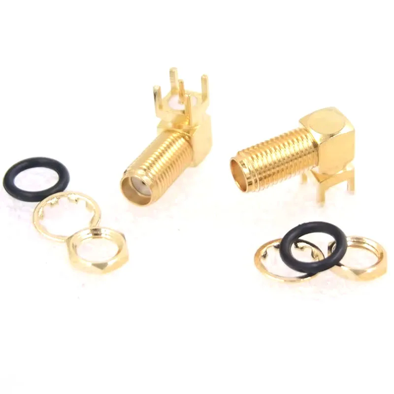 NEW Hot Sell 100pcs bent foot SMA-KWE outer screw inner hole SMA RF antenna base 90 degree RF Connector Special Wholesale