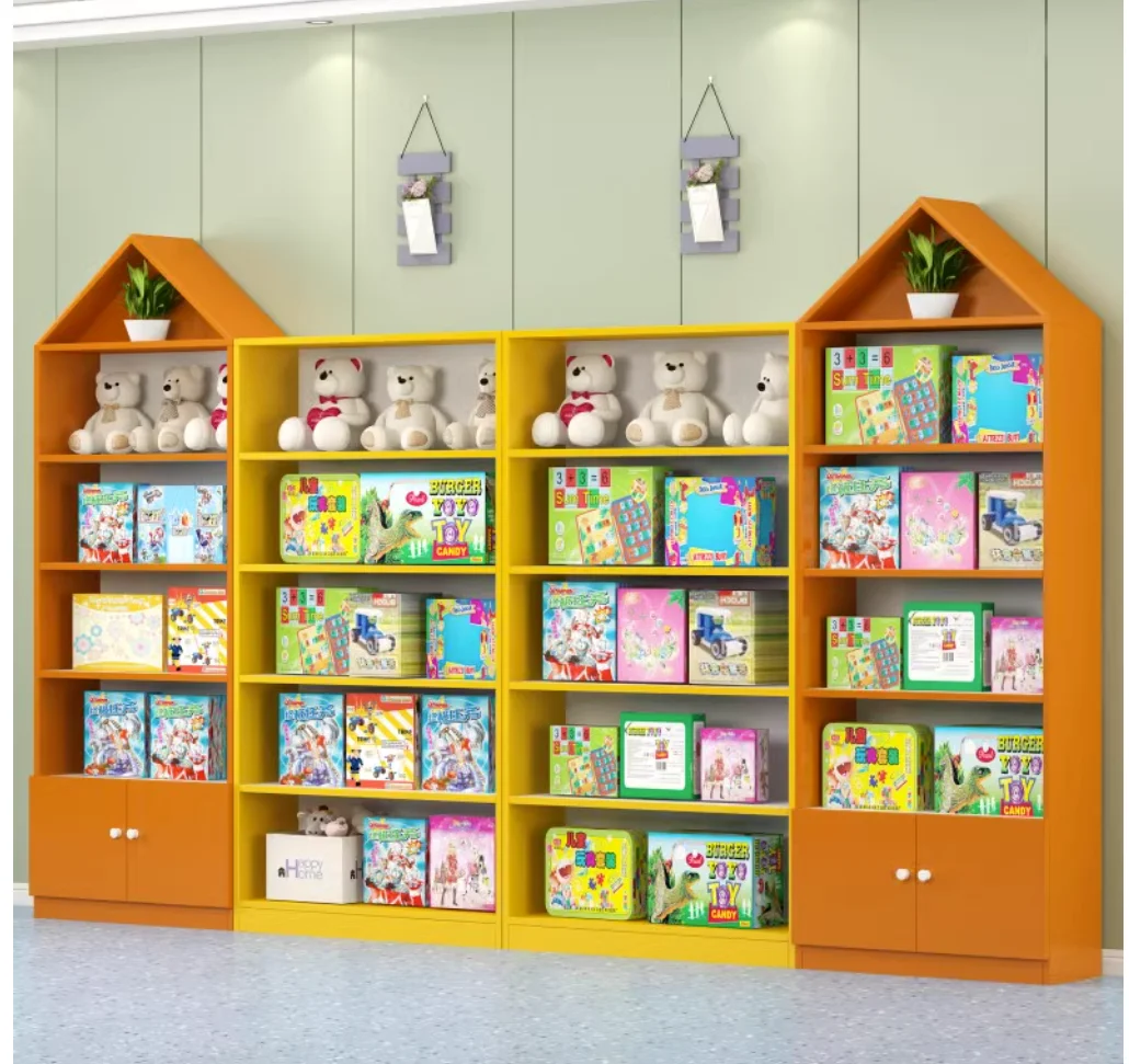 Toy store shelf display cabinet Wooden shopping mall children's playground handmade display rack