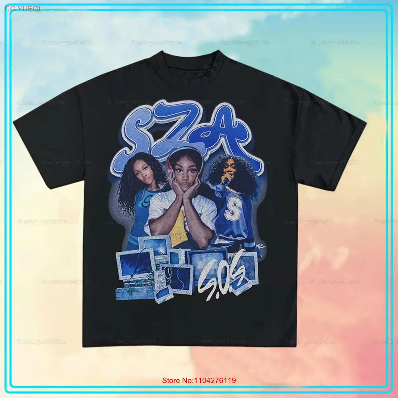 

Футболка Sza SOS Tour 2024, наряд для фанатов, обложка альбома, товары для любителей музыки с длинными или короткими рукавами