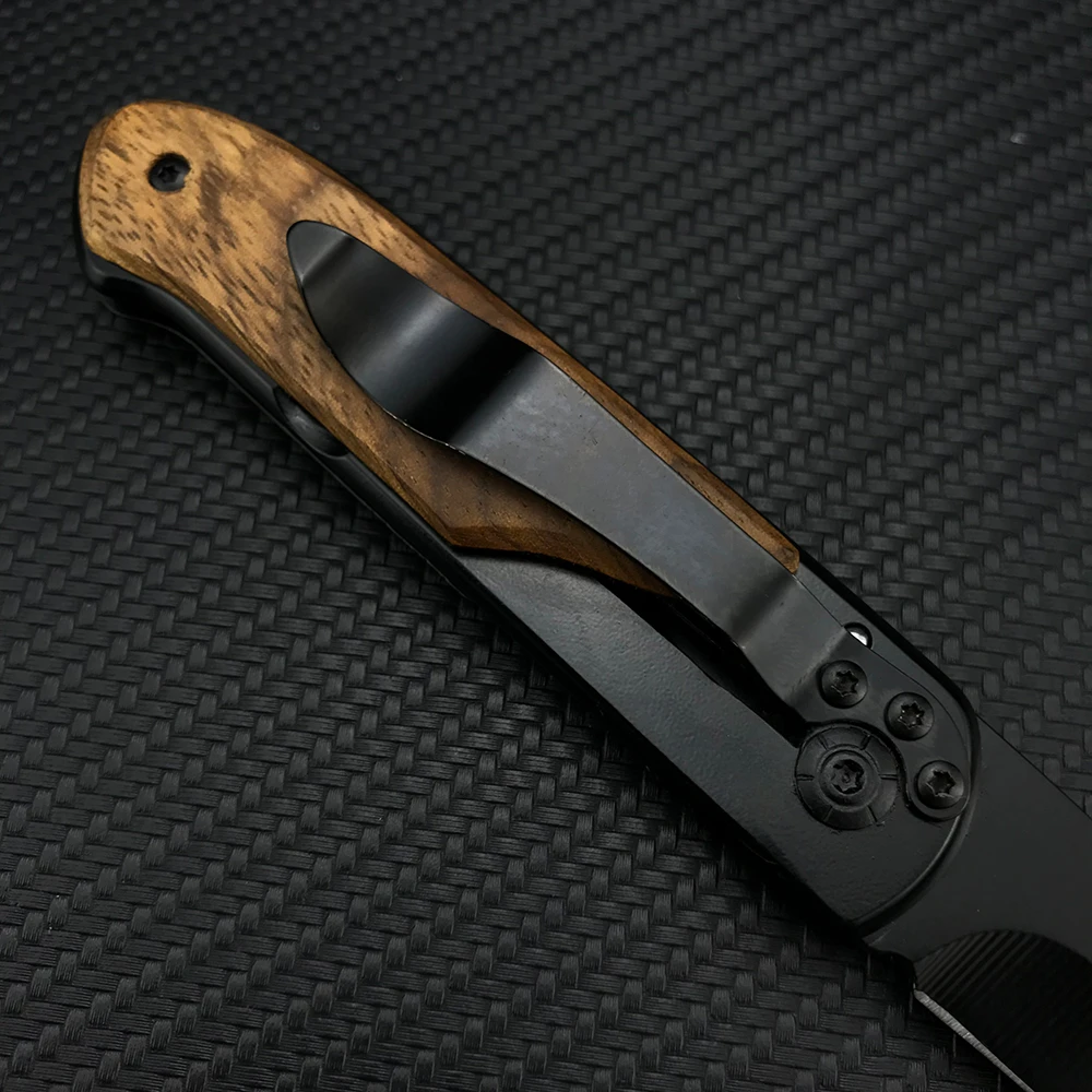 DA44 Outdoor Survival Folding Knife Wood Handle Portable Everyday Carry Hunting Camping Self Defense Knives Sharp Multitools