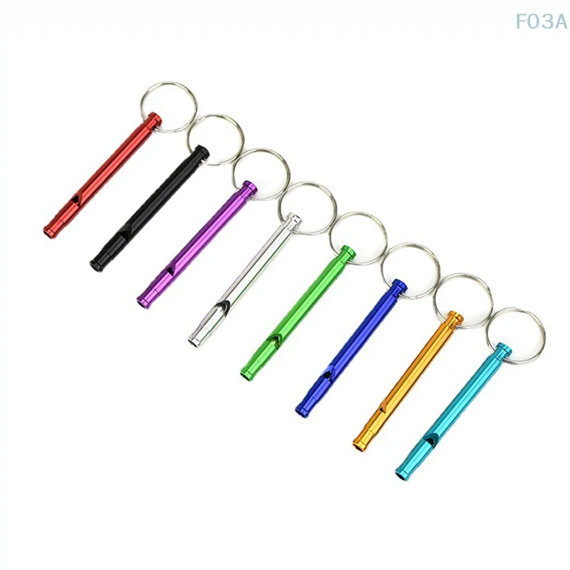 Multifuncional Alumínio Emergency Survival Whistle, Ferramentas ao ar livre, Camping e caminhadas Whistle, Keychain portátil