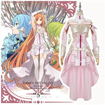 Game Sword Art Online Yuki Asuna Cosplay Costume Yuuki Asuna Dress Outfits Halloween Carnival Suit f