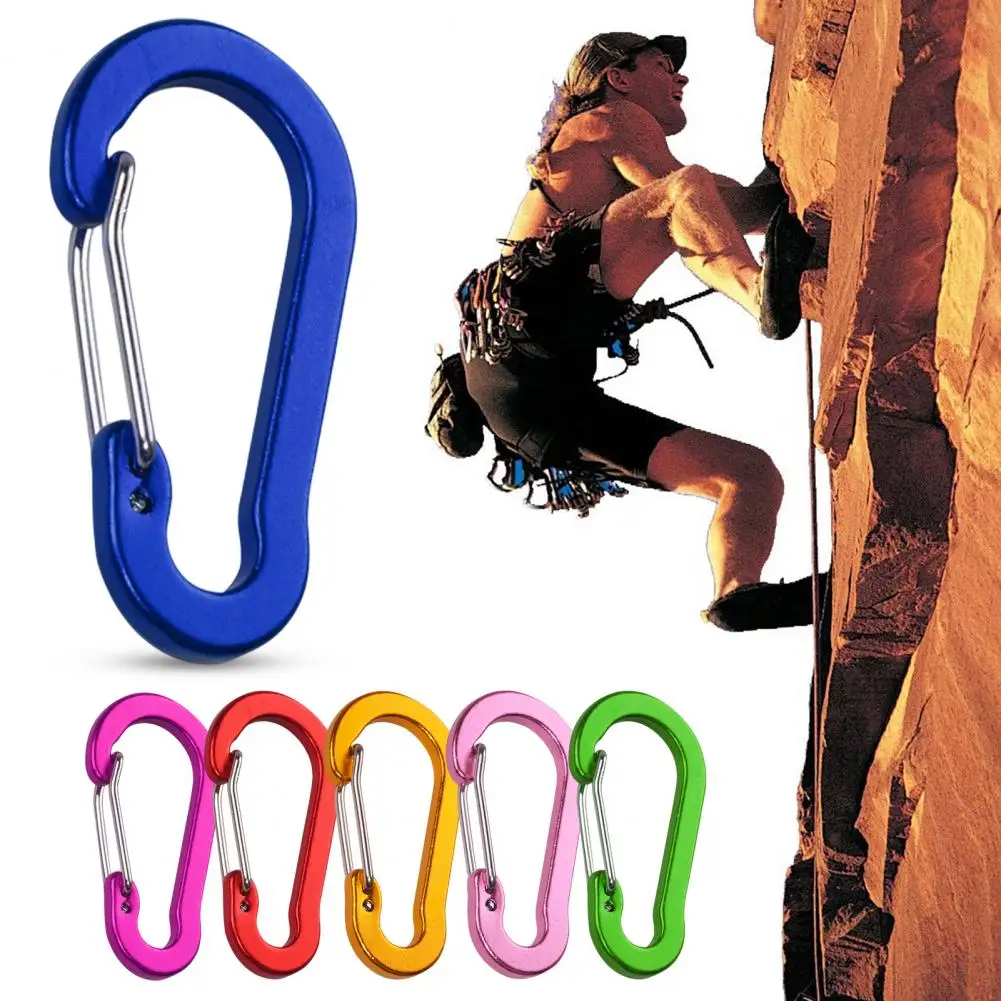 6Pcs Convenient Climbing Buckles Anti Fade Hanging Backpack Corrosion Resistant High Hardness Bright Color Carabiners