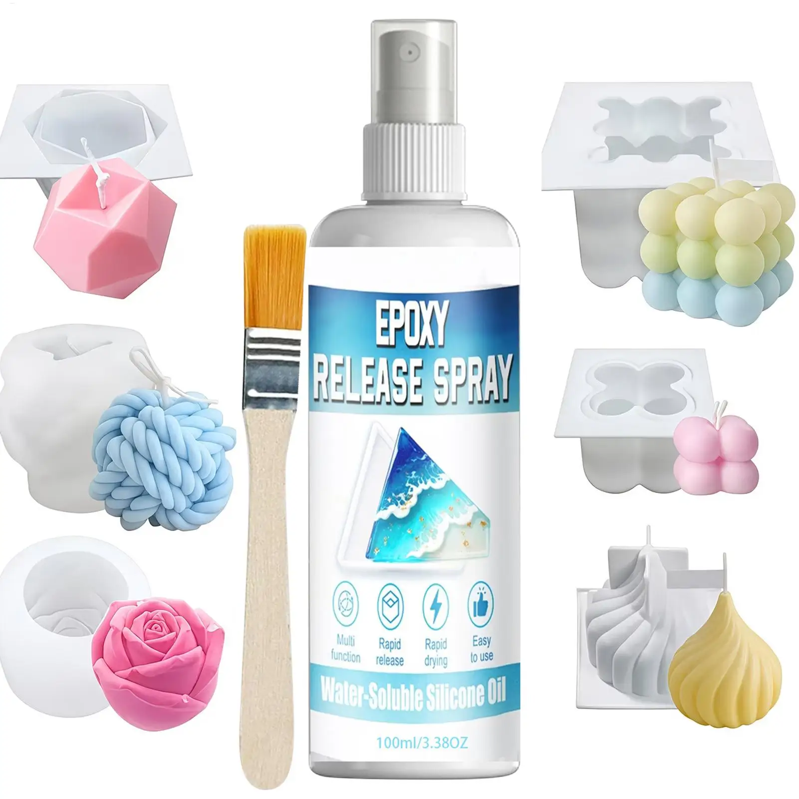 100ml Silicone Release Spray Epoxy Release Spray Strong Mold Fast Drying Extends Mould Life for Resin Casting Soap Candle Making image 4