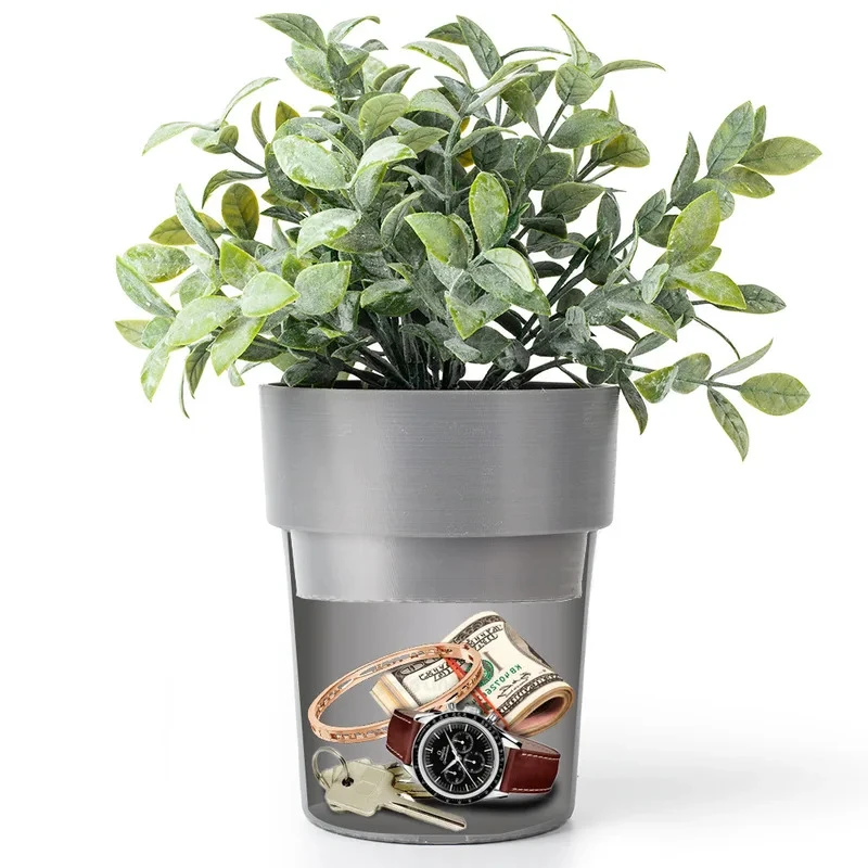 Money Storage Box Hidden Safe Plastic Flower Pot Detachable Secure Container Surprise Stash Box Secret Storage Jar Piggy Bank