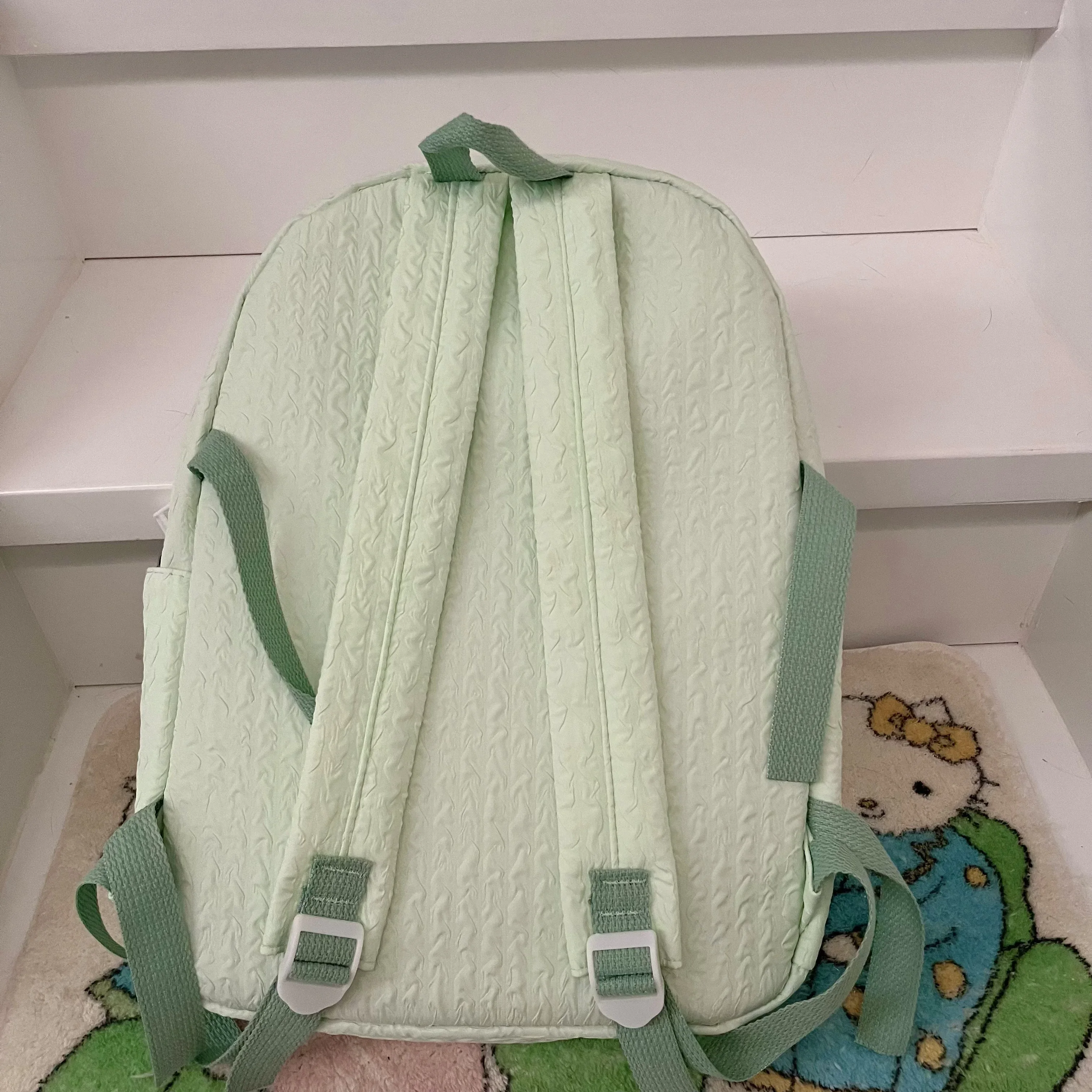 Japanese Preppy Style Sweet School Backpack for Students High-capacity Star Plaid Fabric Patchwork Women Y2K Backpack Mochila