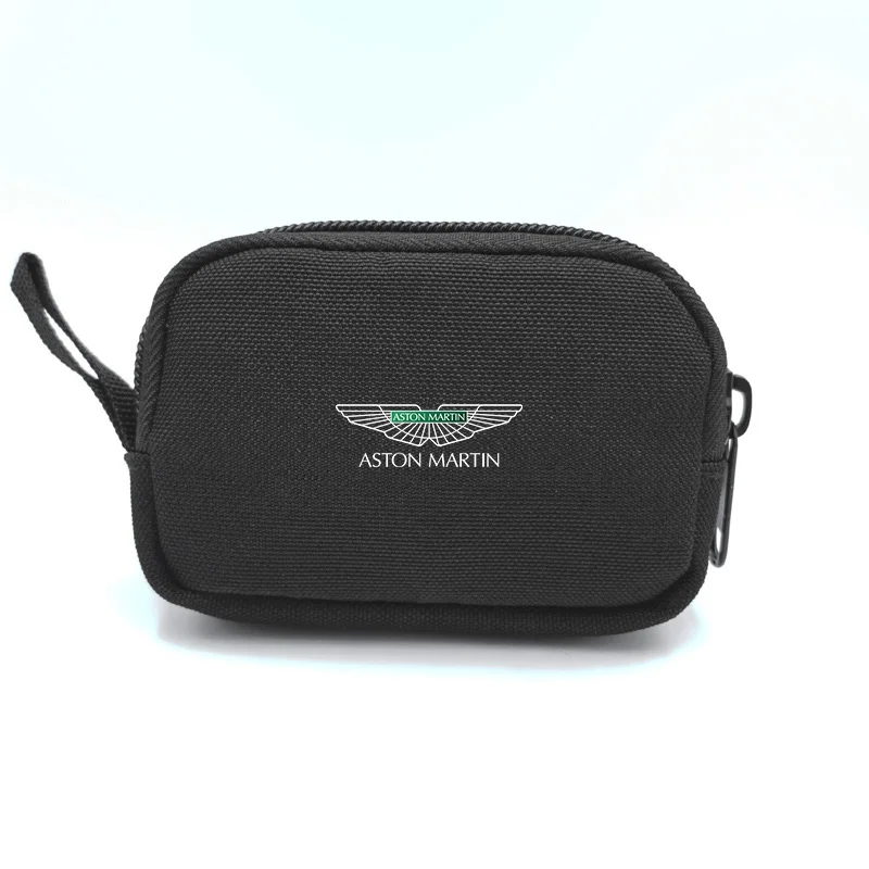 Bolsa de armazenamento com zíper para chave de carro, carteira de motorista, fone de ouvido, usb, organizador à prova d'água para Aston Martin DBX DBS V12 DB11 DB9 Rapide AMR