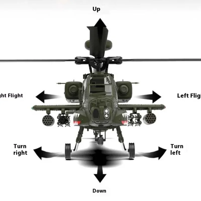 

RC Yuxiang F11 Apache RC Helicopter 6 Channels 3D Stunt Remote Control Unmanned Combat Simulation Airplane Model Toy for Gifts