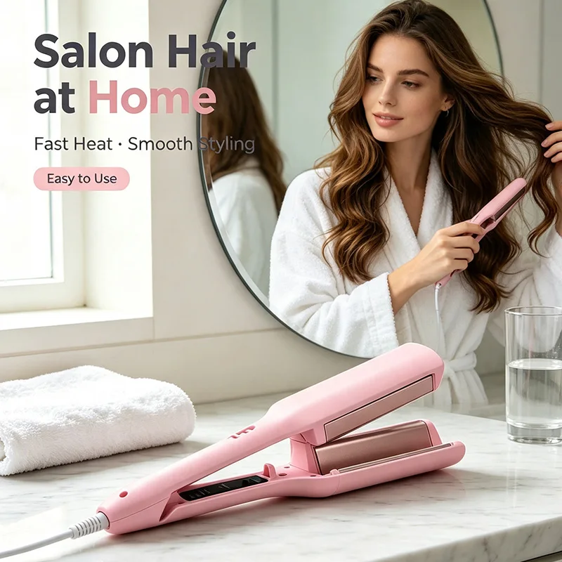 New French-Style Egg Roll Curling Iron With Water Ripple, Large Curl, Small Wave, Plastic Board, Negative Ion, Hair-Safe Gadget