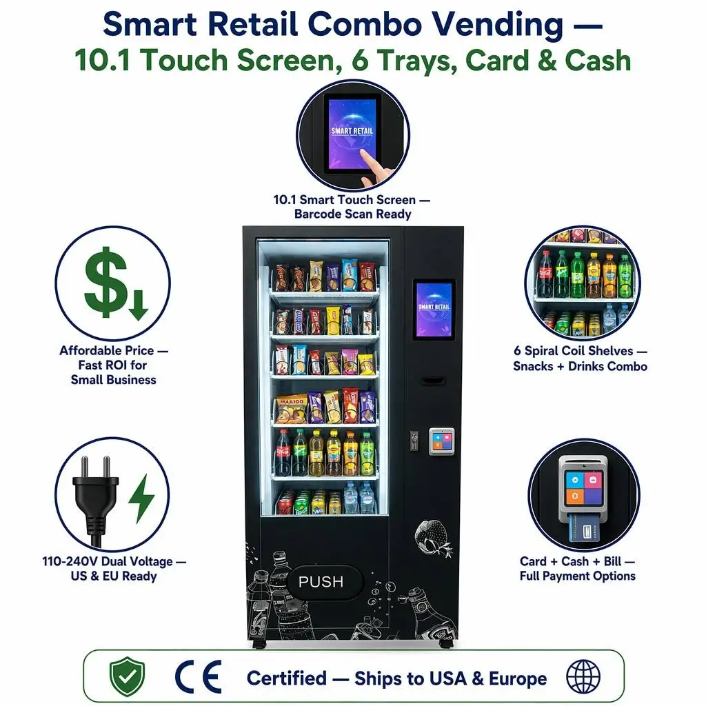 Intelligent Self‑selling Vending Unit SDK Supported Keyboard Screen For Cold Soda Office Building Commercial Scenarios Custom
