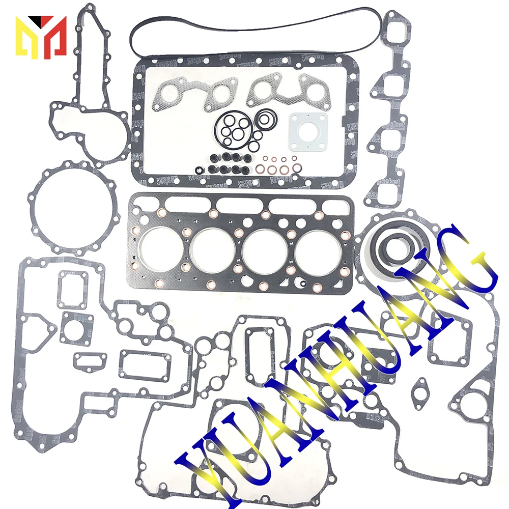 V1512 Overhual Rebuild Kit Gasket Set Cylinder Liner Head Gasket for Kubota Excavator Tracotr Engine