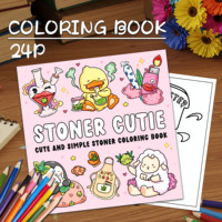 Adult Picture Book: Cute Animal Coloring Book with 24 Pages for Relaxation - Stoner Coloring Practice, 7.8-Inch Size