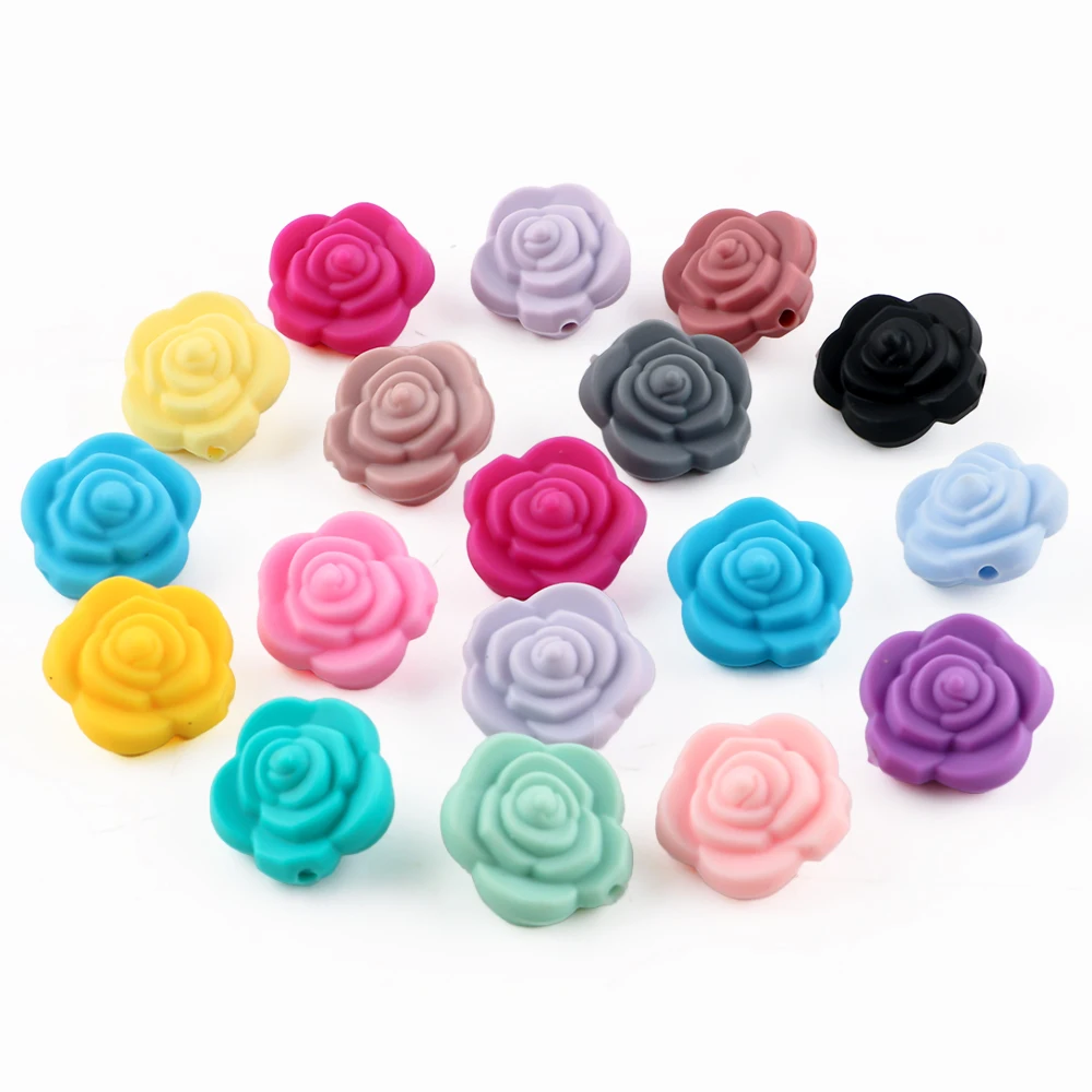 10-30 teile/los Einfarbig Mini Rose Silikon Perlen Für Schmuck Machen DIY Halskette Armband Ohrringe Schlüsselbund Etc Zubehör