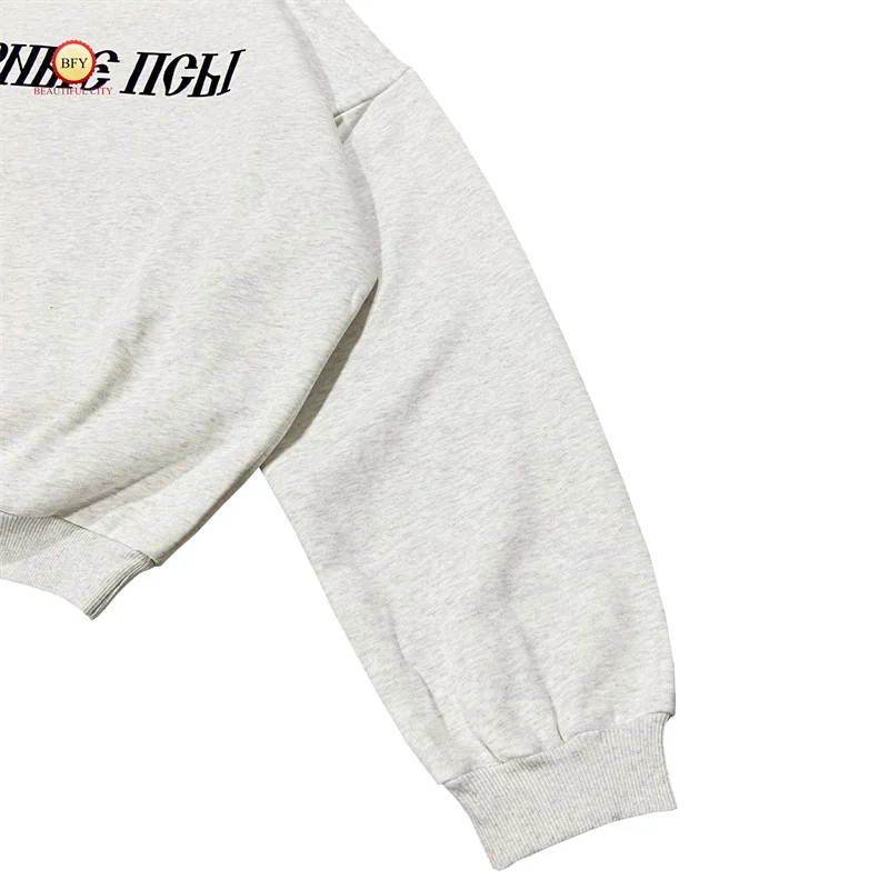 YZY 24SS New Kanye Letter Printed Hoodie Thickened Fleece Cotton Men's Women's High-quality Hoodies Pullovers