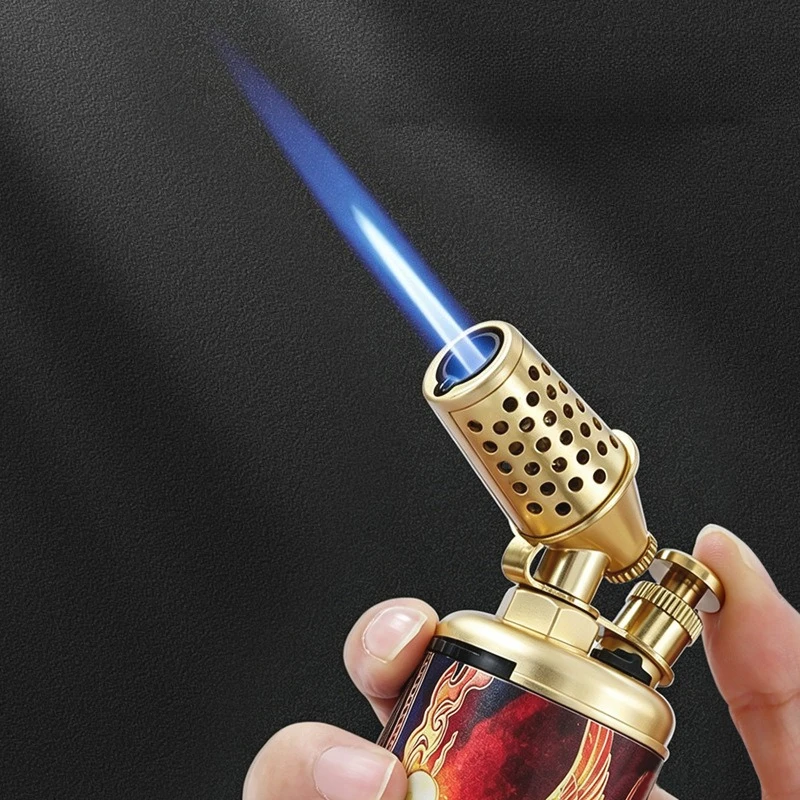 New JOBON Creative Shape Cigar Lighter Blow Torch Windproof Locking Blue Flame Rotor Design UV Transfer Printing Craft Gifts