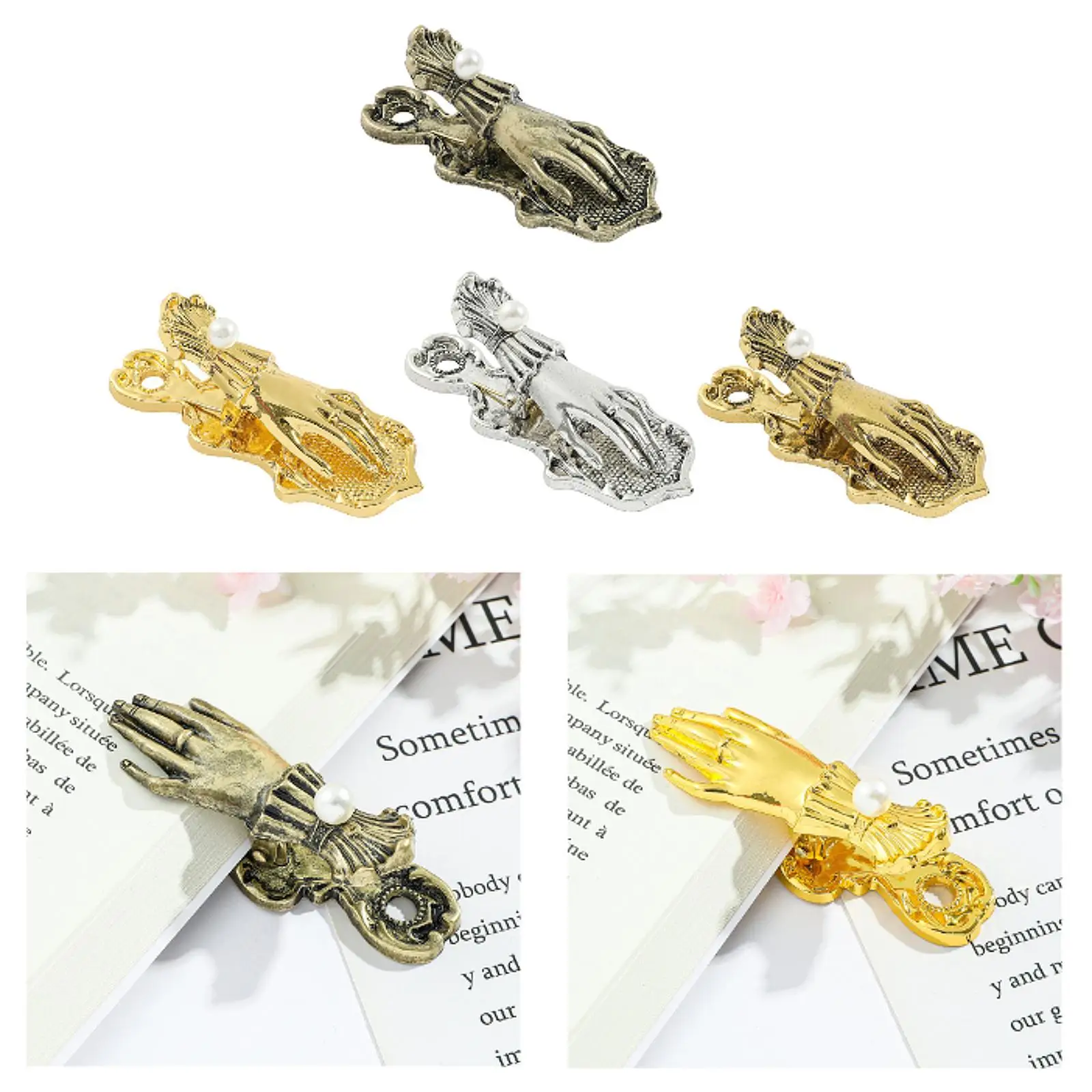 Hand Shaped Paper Clamp Multifunction Vintage Style Crafts Page Marker Clamp for