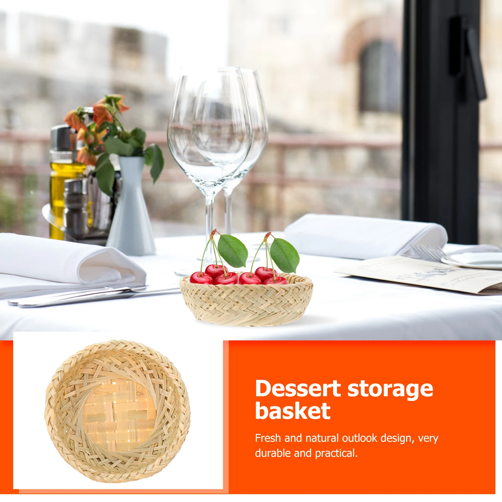 

Bamboo Woven Basket Double-Layer Pastry Cake Holder Fruit Storage Tray Multi-Functional Decorative Basket Cake Organizer