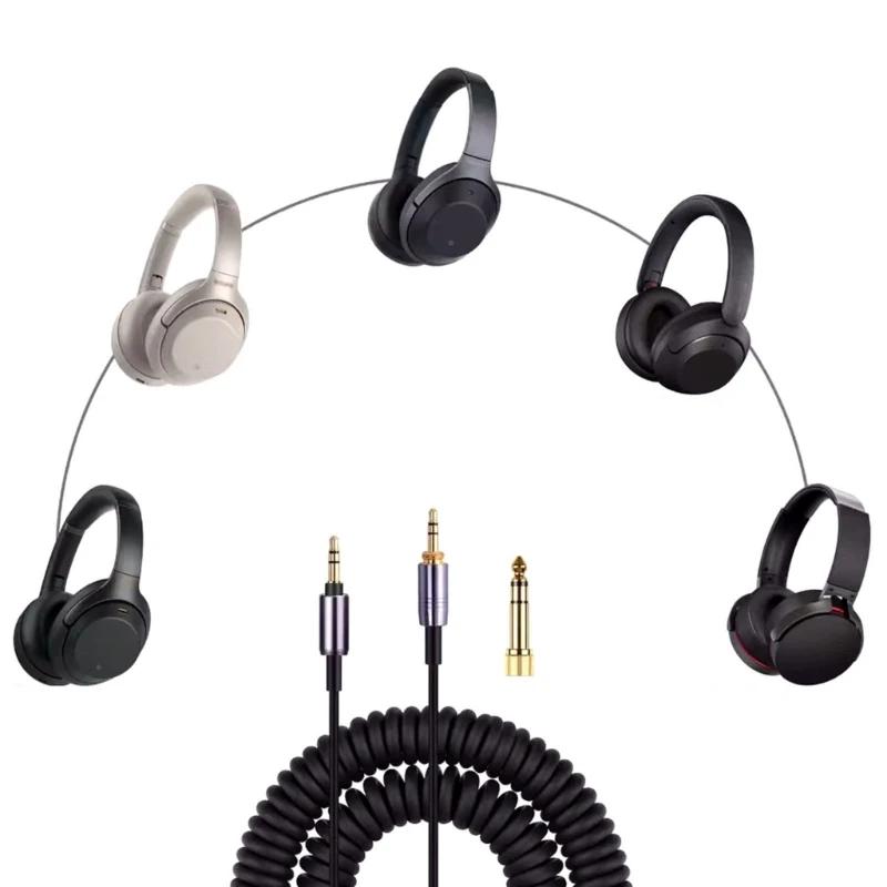 Ersatz-3,5-mm-Kopfhörerkabel für MDR-WH1000XM3 MDR100ABN, Spiraldesign E74A – Detail 1
