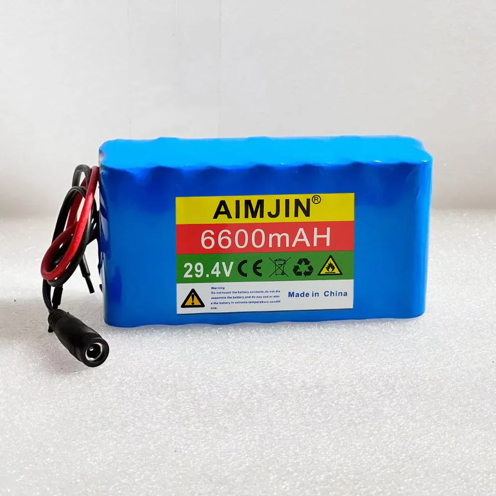 7S2P 25.2V 6000mAh Li-ion Rechargeable Battery Pack Built-in BMS, 18650 lithium battery + With charger