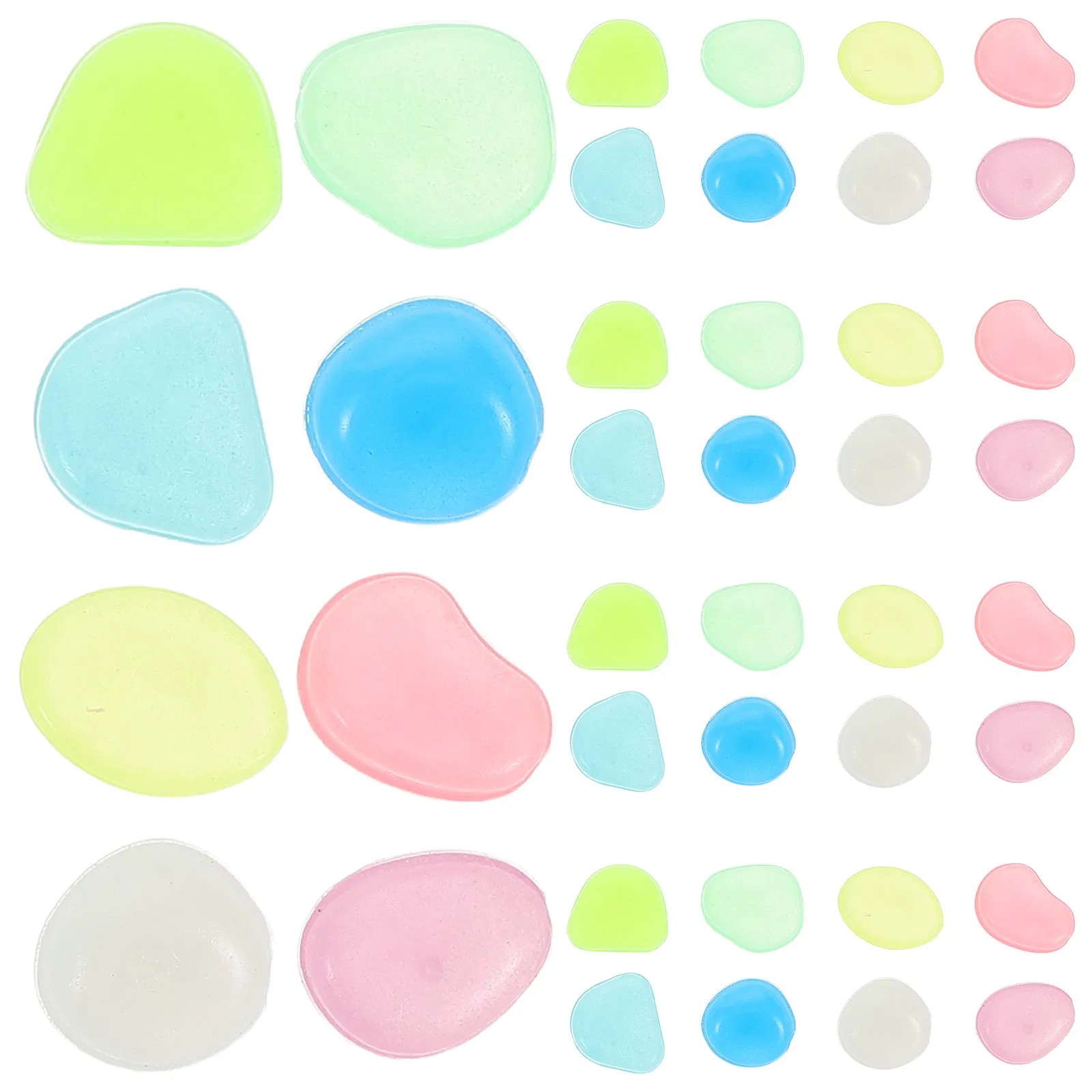 500Pcs Glow in The Dark Pebbles Luminous Stones Garden Lawn Aquarium Fish Tank Decoration Landscape Stones Gravel