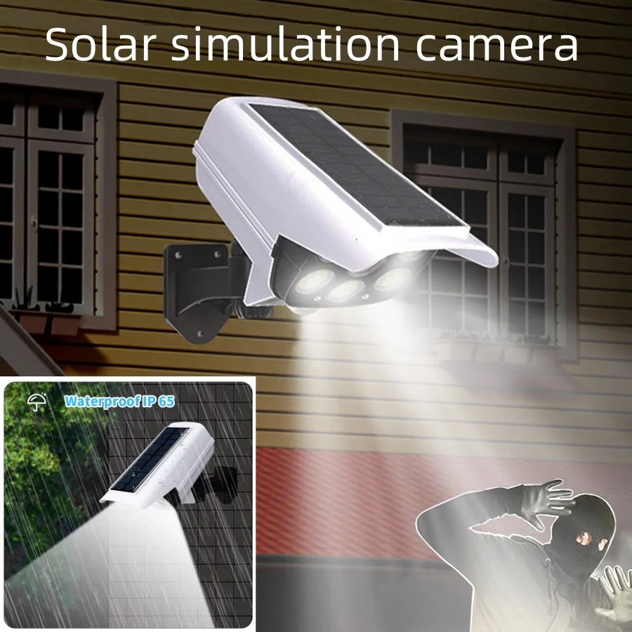 Solar Outdoor Lighting Simulation Garden Light Remote Control LED Fake Camera Wall Light Waterproof Security For Home Indoor